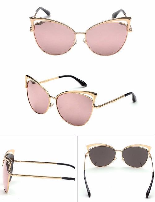 Oversized Cats Eyes Mirrored Sunglasses