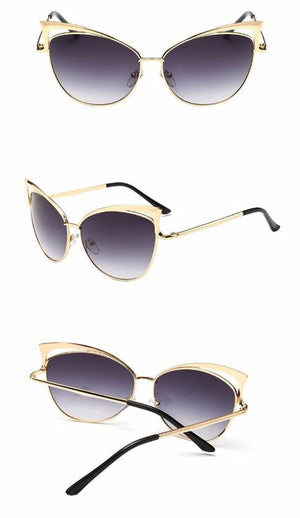 Oversized Cats Eyes Mirrored Sunglasses
