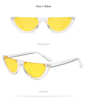 Cat Eye Sunglasses ~ Trendy Half Frame Rimless Design