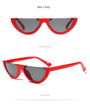 Cat Eye Sunglasses ~ Trendy Half Frame Rimless Design