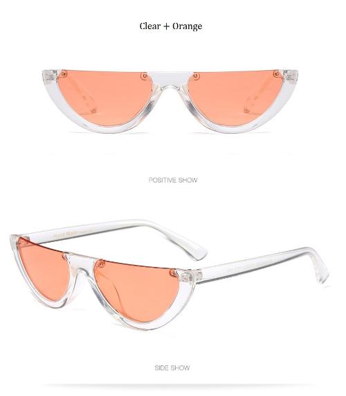 Cat Eye Sunglasses ~ Trendy Half Frame Rimless Design