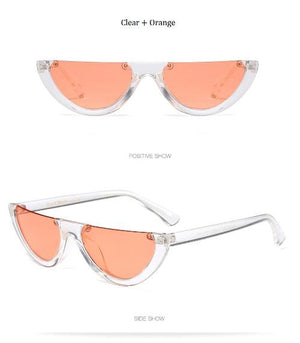 Cat Eye Sunglasses ~ Trendy Half Frame Rimless Design