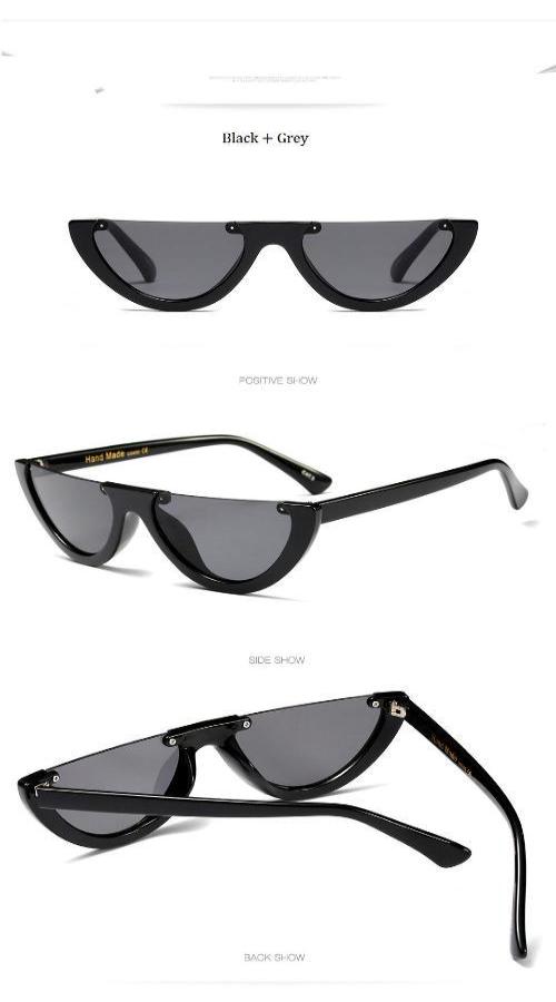 Cat Eye Sunglasses ~ Trendy Half Frame Rimless Design