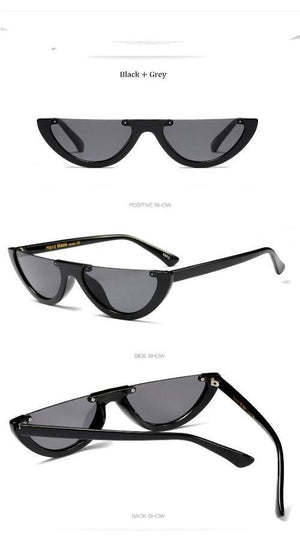 Cat Eye Sunglasses ~ Trendy Half Frame Rimless Design