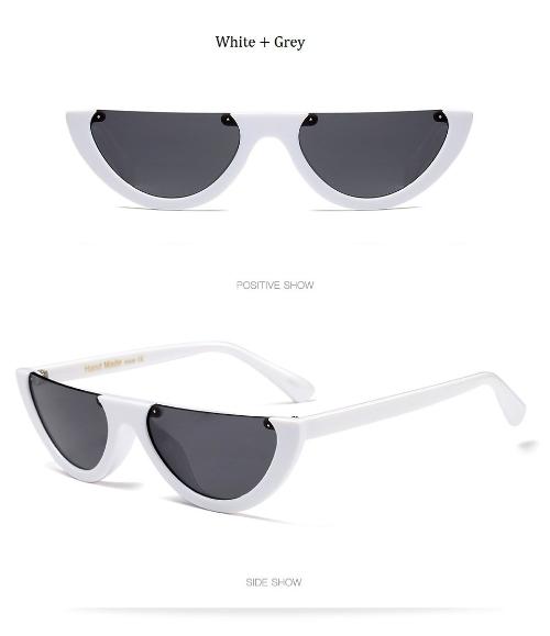 Cat Eye Sunglasses ~ Trendy Half Frame Rimless Design