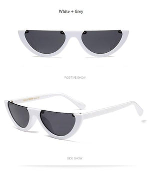 Cat Eye Sunglasses ~ Trendy Half Frame Rimless Design