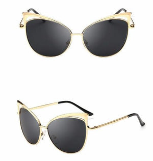 Oversized Cats Eyes Mirrored Sunglasses