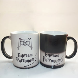 Light Magic mugs cute magic cat coffee mugs heat changing color cold hot sensitive transforming printed Tea Cup