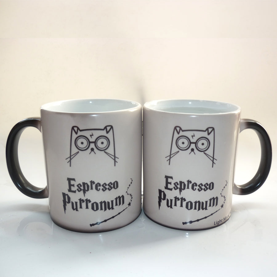 Light Magic mugs cute magic cat coffee mugs heat changing color cold hot sensitive transforming printed Tea Cup