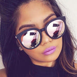cat eye pink sunglasses woman shades mirror female square sun glasses for women coating oculos 2017 fashion brand sunglasses