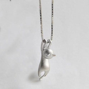 Silver Plated Kitty Cat Necklace 