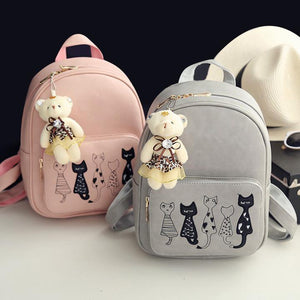 The Most Delightful 4 Piece Backpack Set Featuring Kitty Cat Characters