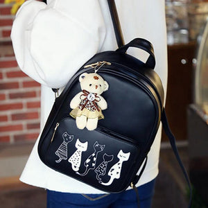 The Most Delightful 4 Piece Backpack Set Featuring Kitty Cat Characters