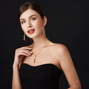 "Lucky Cat" Charm Necklace & Earrings Set