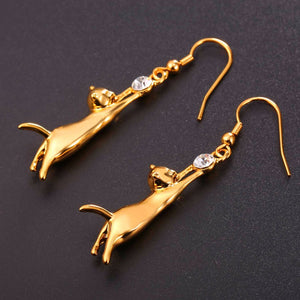"Lucky Cat" Charm Necklace & Earrings Set