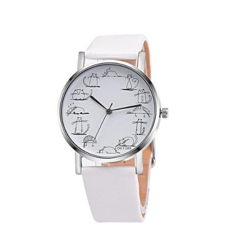 Retro Cartoon Cat Dial Watch