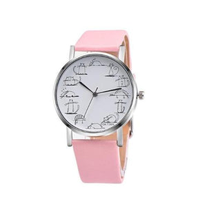 Retro Cartoon Cat Dial Watch