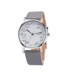 Retro Cartoon Cat Dial Watch