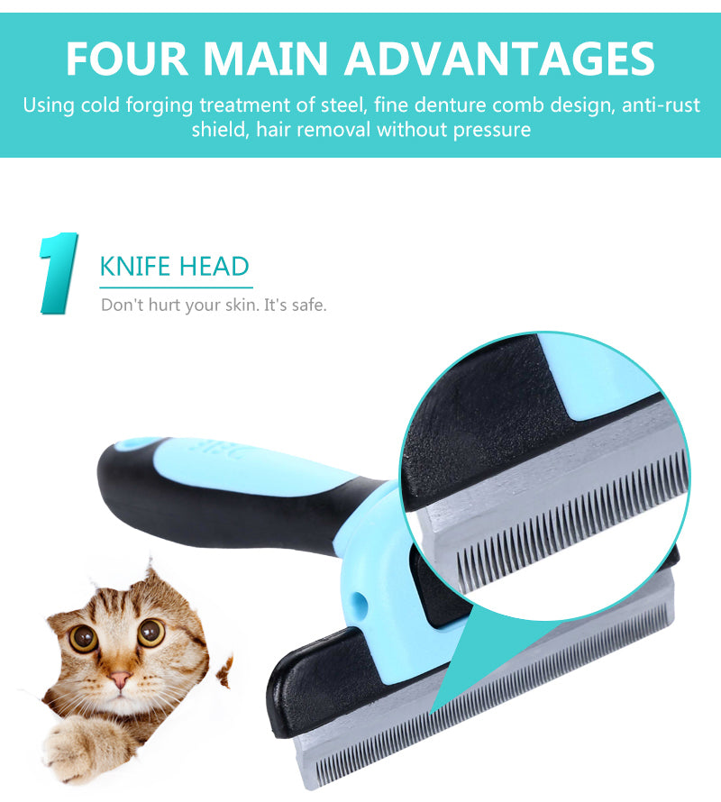 Cat/Dog Grooming Comb With Detachable Clipper Attachment